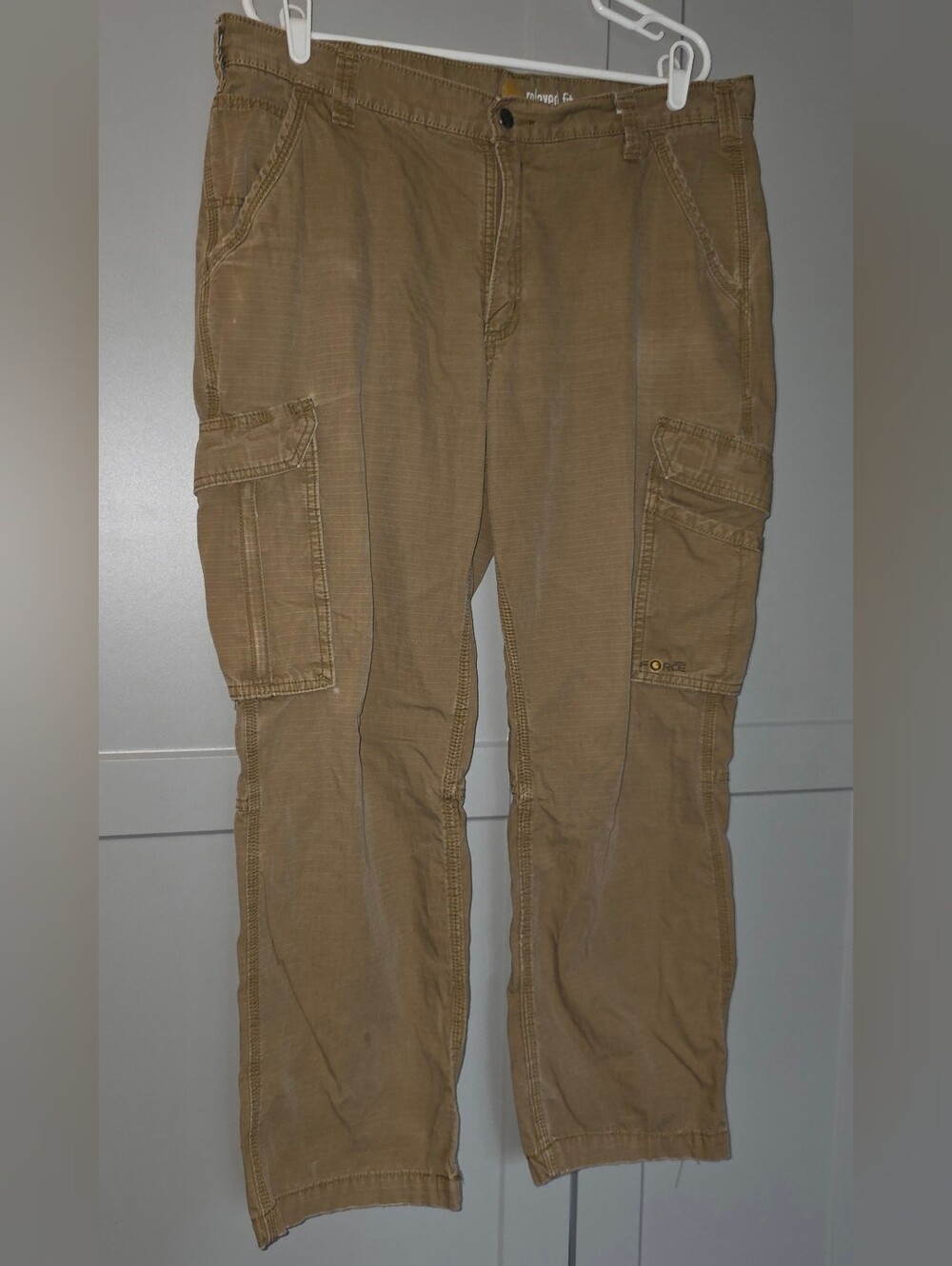 Carhartt Men’s Relaxed Khaki Cargo Pants 38x30 Outdoor Travel Casual Work